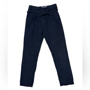 Rowen 100% Cotton Black Belted Straight Legs